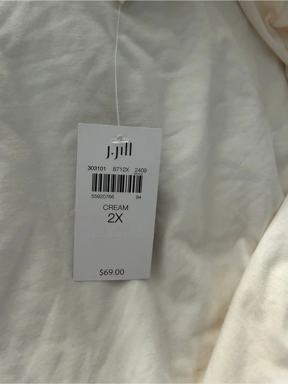 J. Jill Cream Cotton Robe with Belt